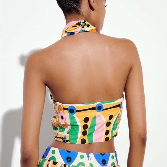 BRAND NEW!!  Zara multicolored printed halter top. Size small - Picture 6 of 7